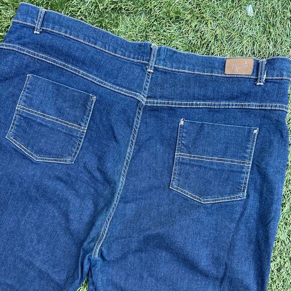 Hell Bunny Weston Denim Trousers Dark Wash Retro Style Plus Size Jeans 5XL - Picture 9 of 10